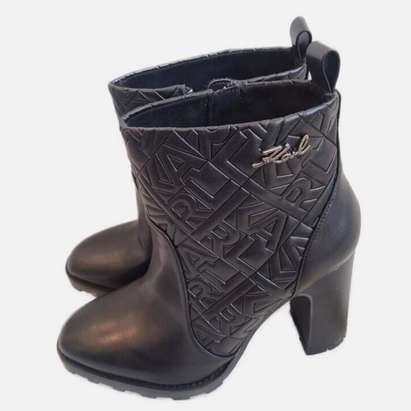 Karl Lagerfeld Paris Petria Black Ankle Boots New Size 11 NWOB - Picture 4 of 5